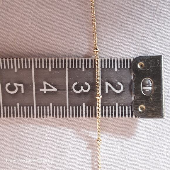 Dainty Necklace Abalone Cross Pendant On 18K Gold Plated Station Chain - Picture 10 of 12